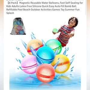 Magnetic Reusable Water Balloons for Kids - 6 pack